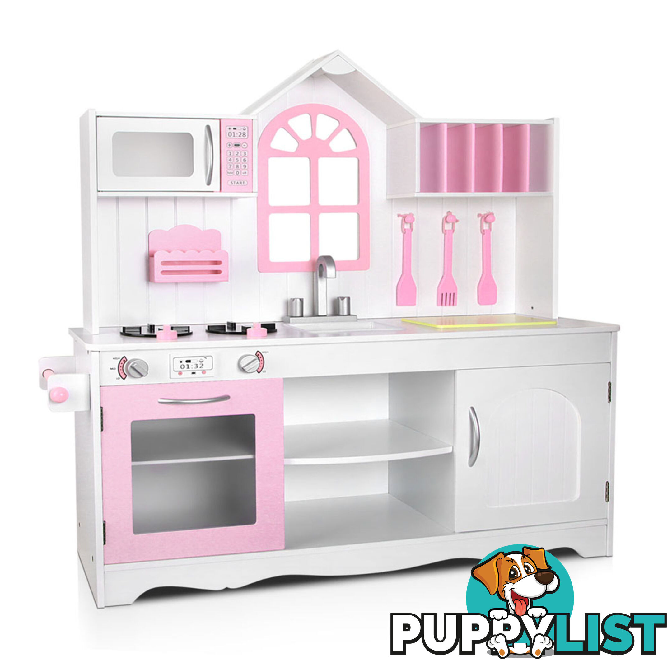 Kids Toys Wooden Kitchen Playset Pretend Food Cooking Set Children Home Cookware