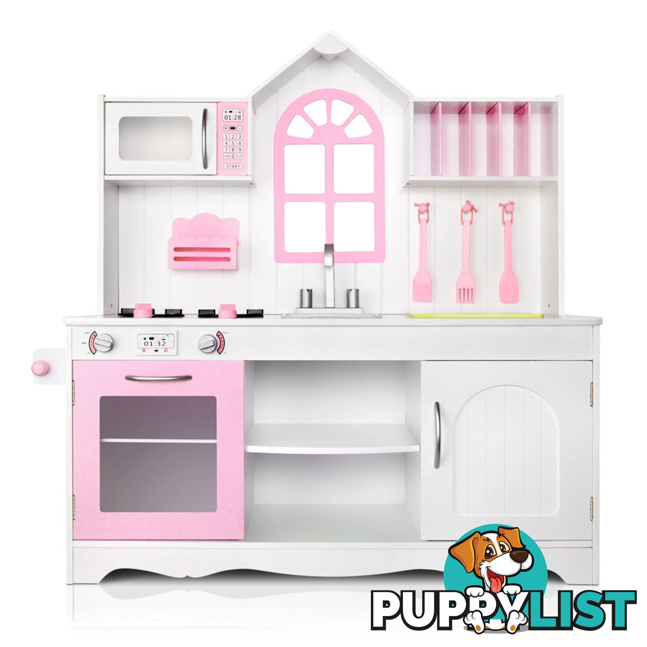 Kids Toys Wooden Kitchen Playset Pretend Food Cooking Set Children Home Cookware