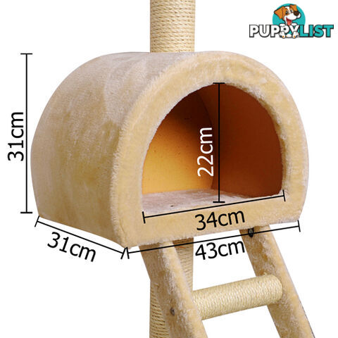 Cat Scratching Poles Tree Toy Scratcher Post Gym House Climber 100cm Beige