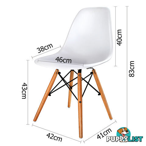 Set of 2 Dining Chair White