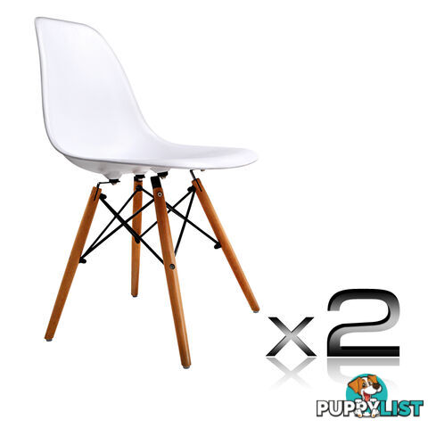 Set of 2 Dining Chair White