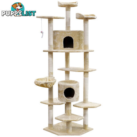 203cm Cat Scratching Poles Post Furniture Tree House Beige