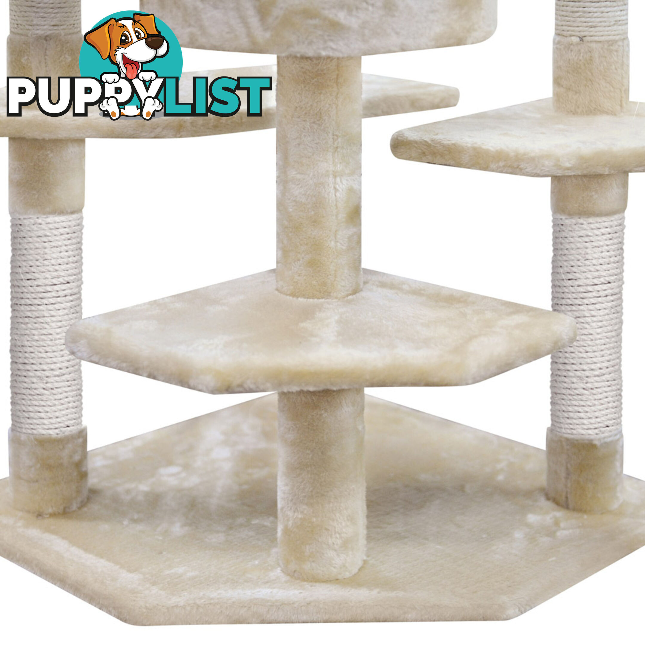 203cm Cat Scratching Poles Post Furniture Tree House Beige