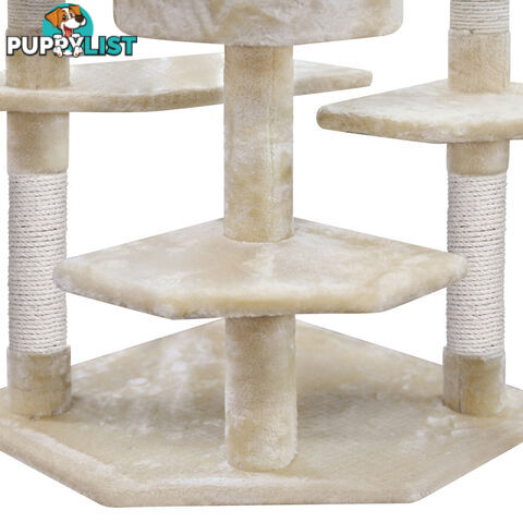 203cm Cat Scratching Poles Post Furniture Tree House Beige