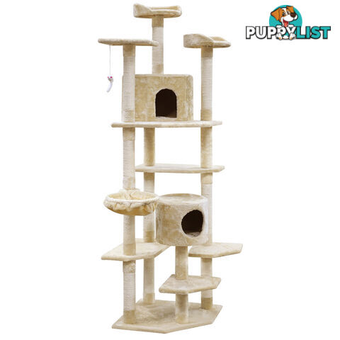 203cm Cat Scratching Poles Post Furniture Tree House Beige