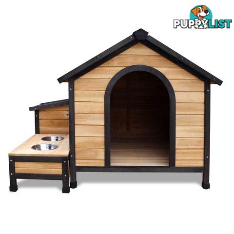 Timber Dog Kennel w/ Food Bowls