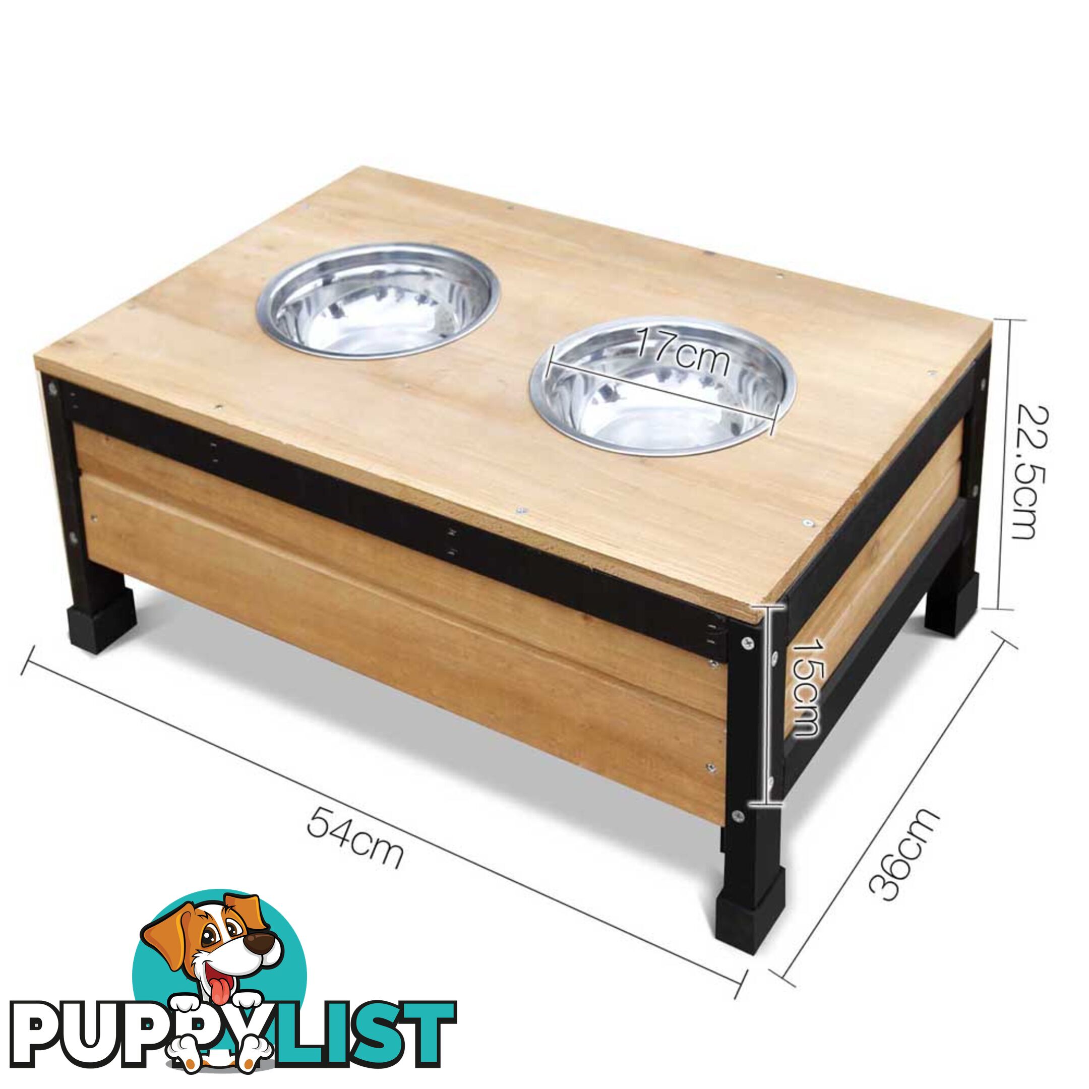 Timber Dog Kennel w/ Food Bowls