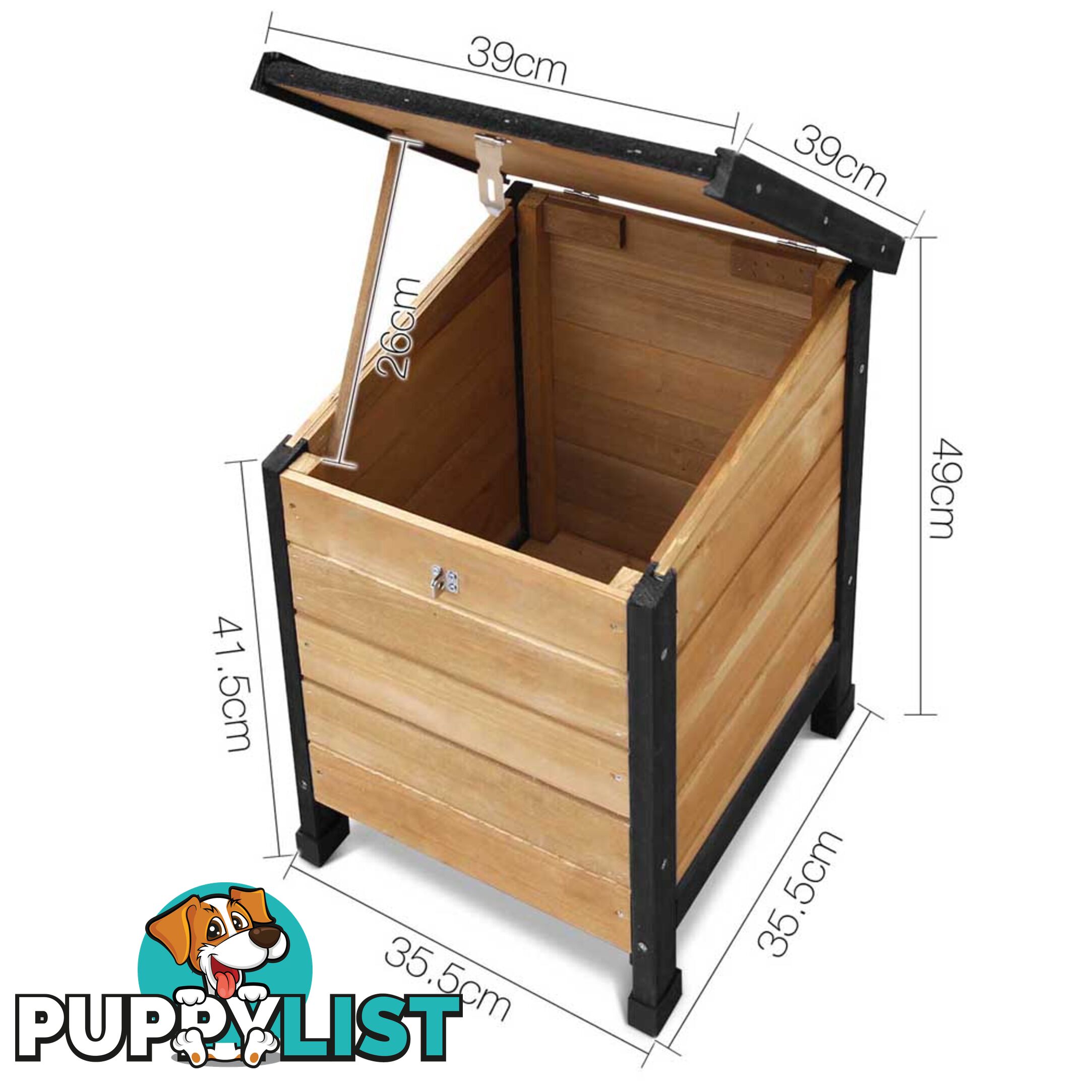 Timber Dog Kennel w/ Food Bowls