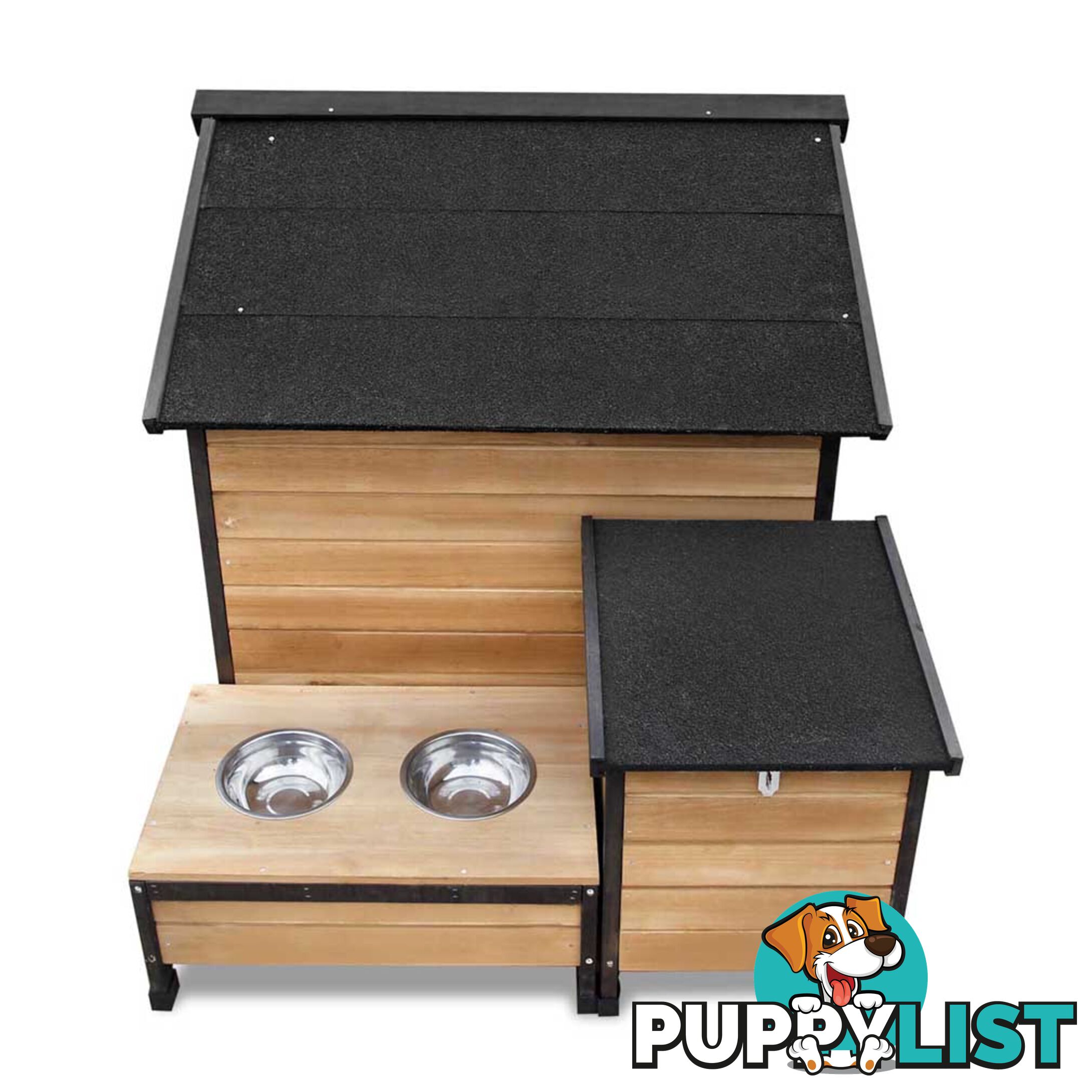 Timber Dog Kennel w/ Food Bowls