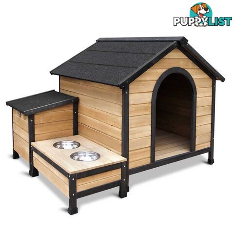 Timber Dog Kennel w/ Food Bowls