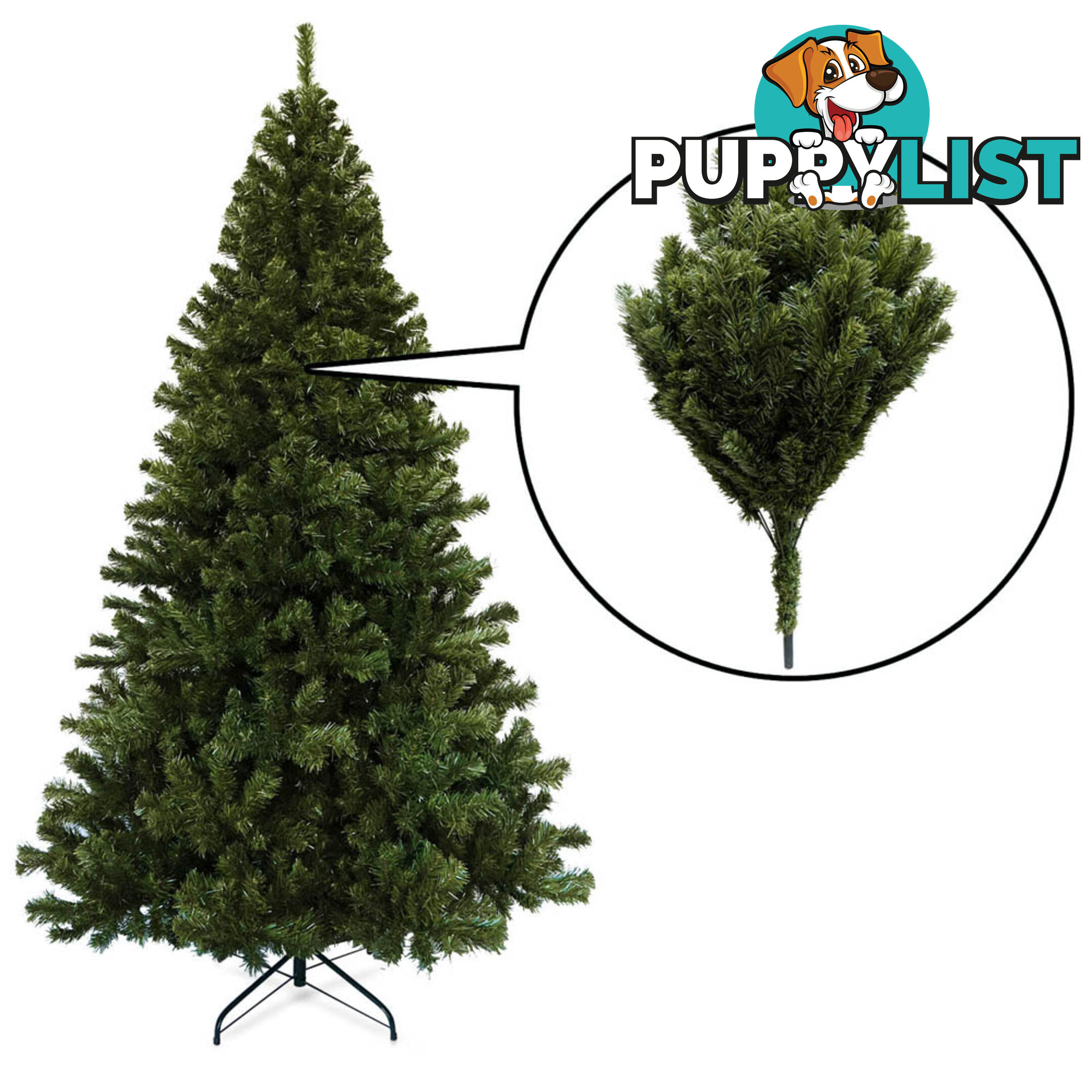 7FT Christmas Tree 1550 Tips 2.1M Full Body Xmas Trees Home Decoration Green