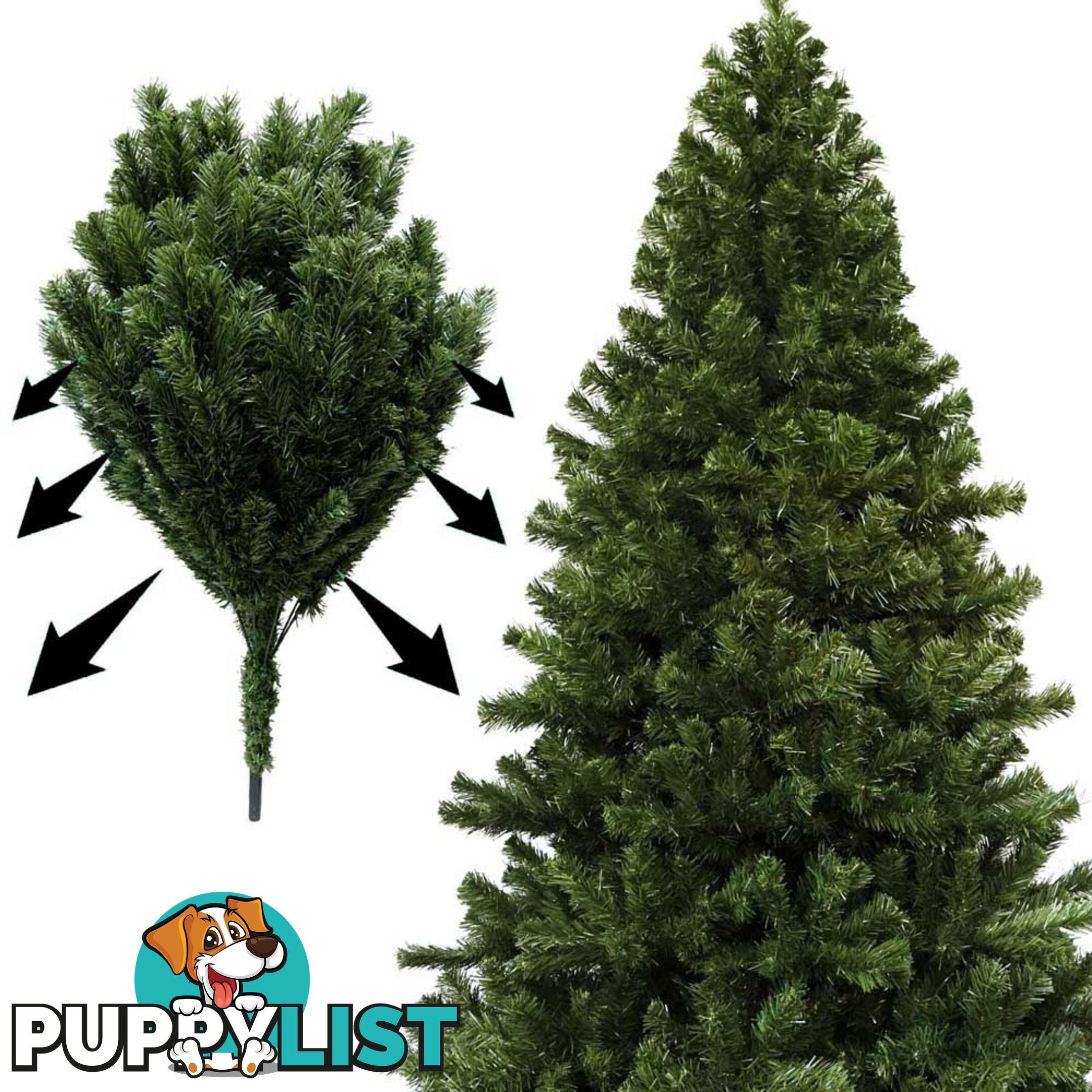 7FT Christmas Tree 1550 Tips 2.1M Full Body Xmas Trees Home Decoration Green