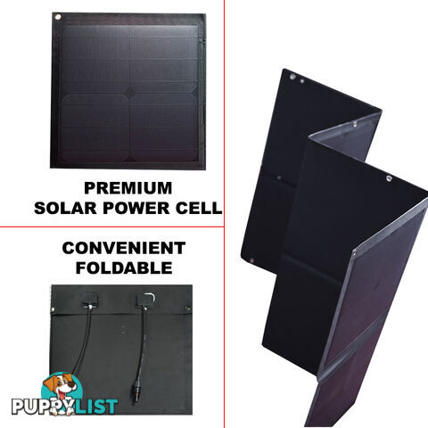 12V 120W Black Silicon Solar Panel Foldable Generator Power Mono Charging Kit