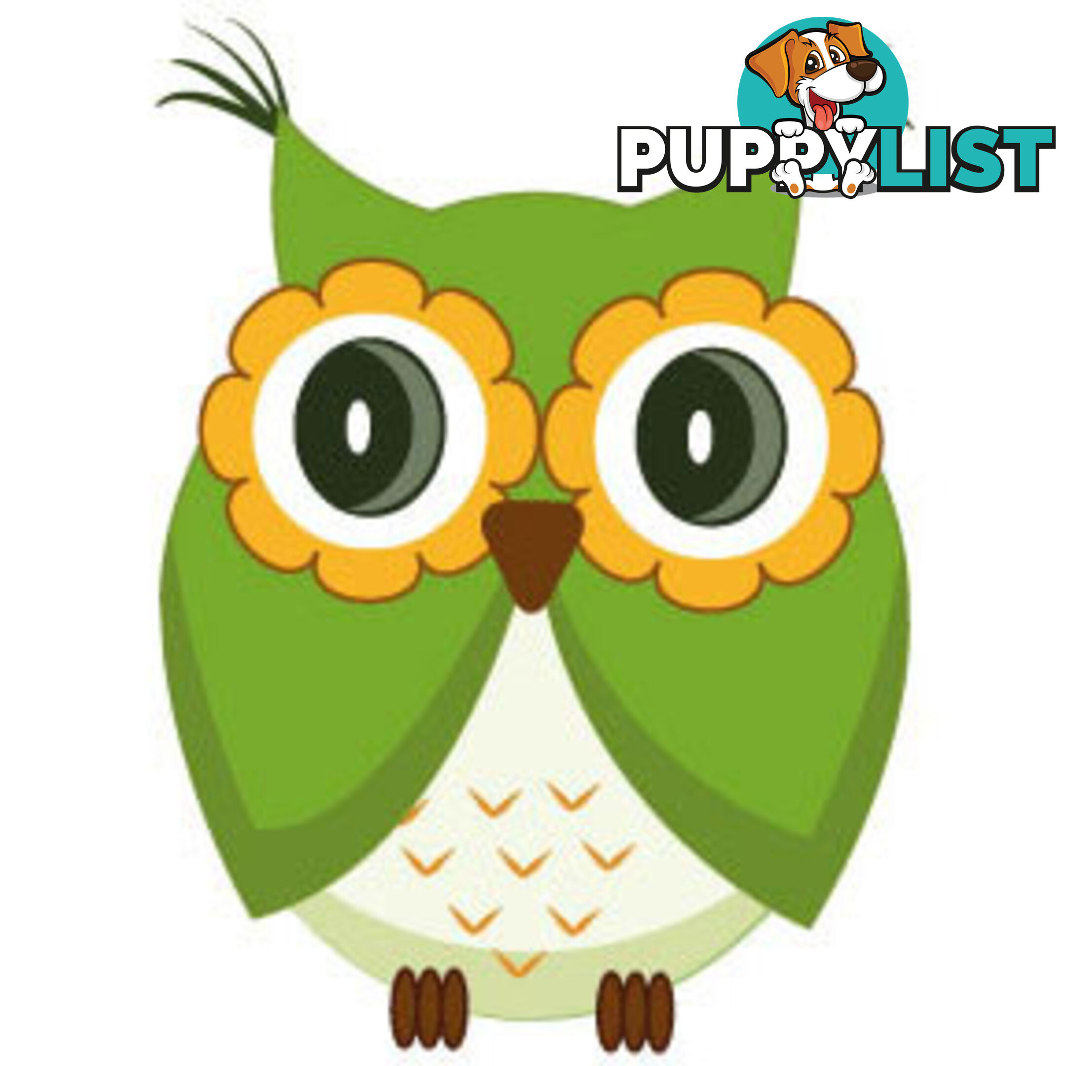 10 X Cute green owl Wall Sticker - Totally Movable