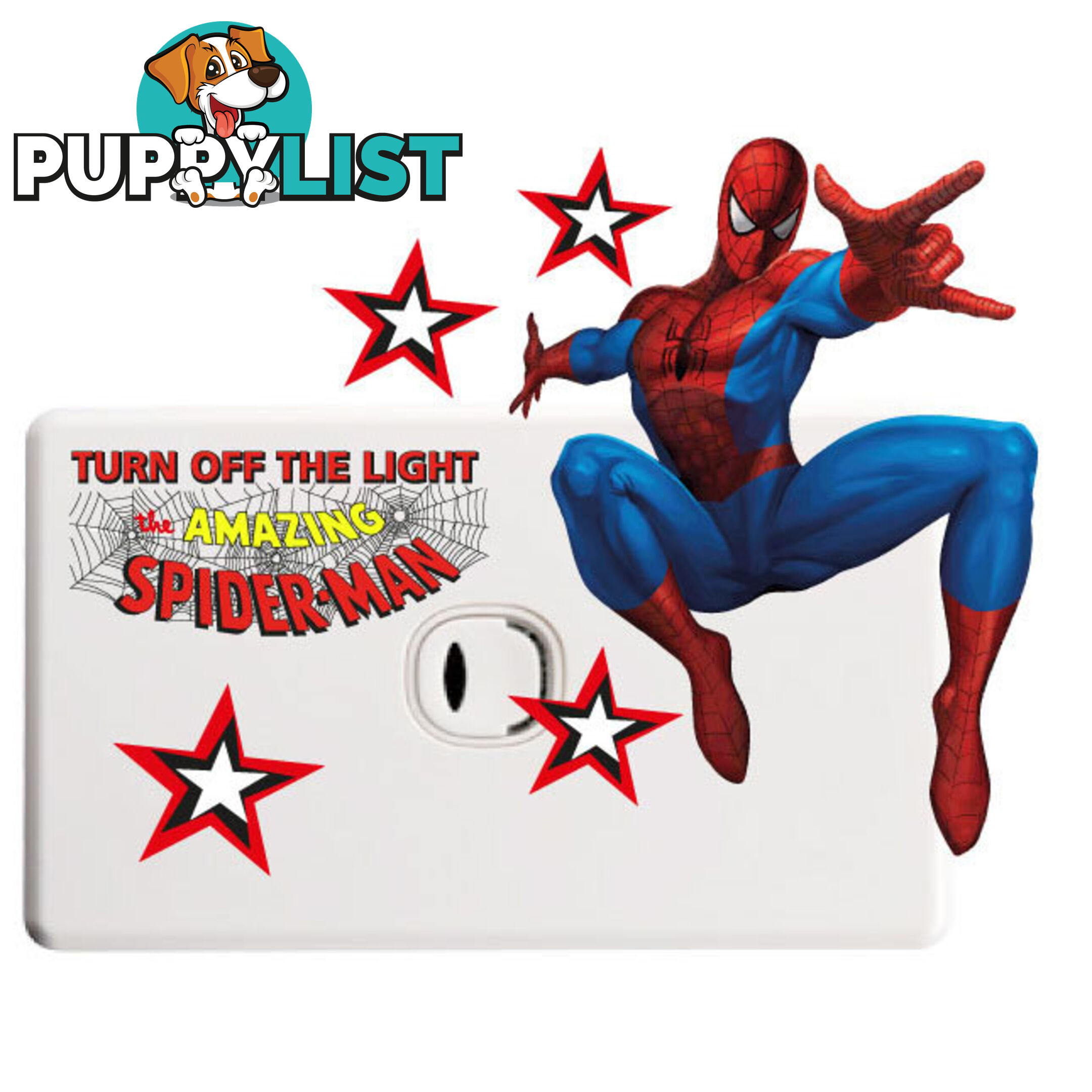 Spiderman Light Switch Wall Sticker - Totally Movable