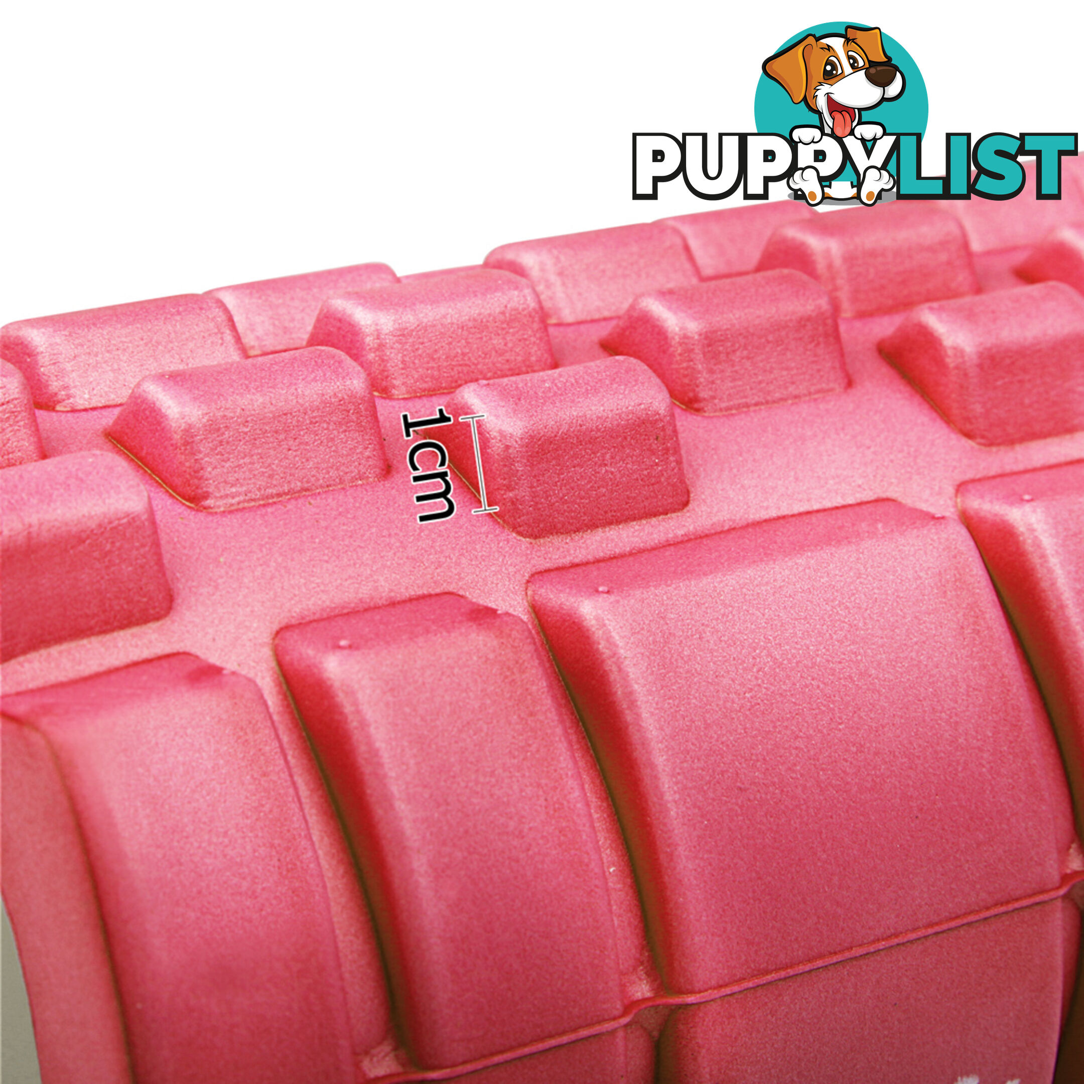 Yoga Gym Pilates EVA Grid Foam Roller Pink 33 x 14cm