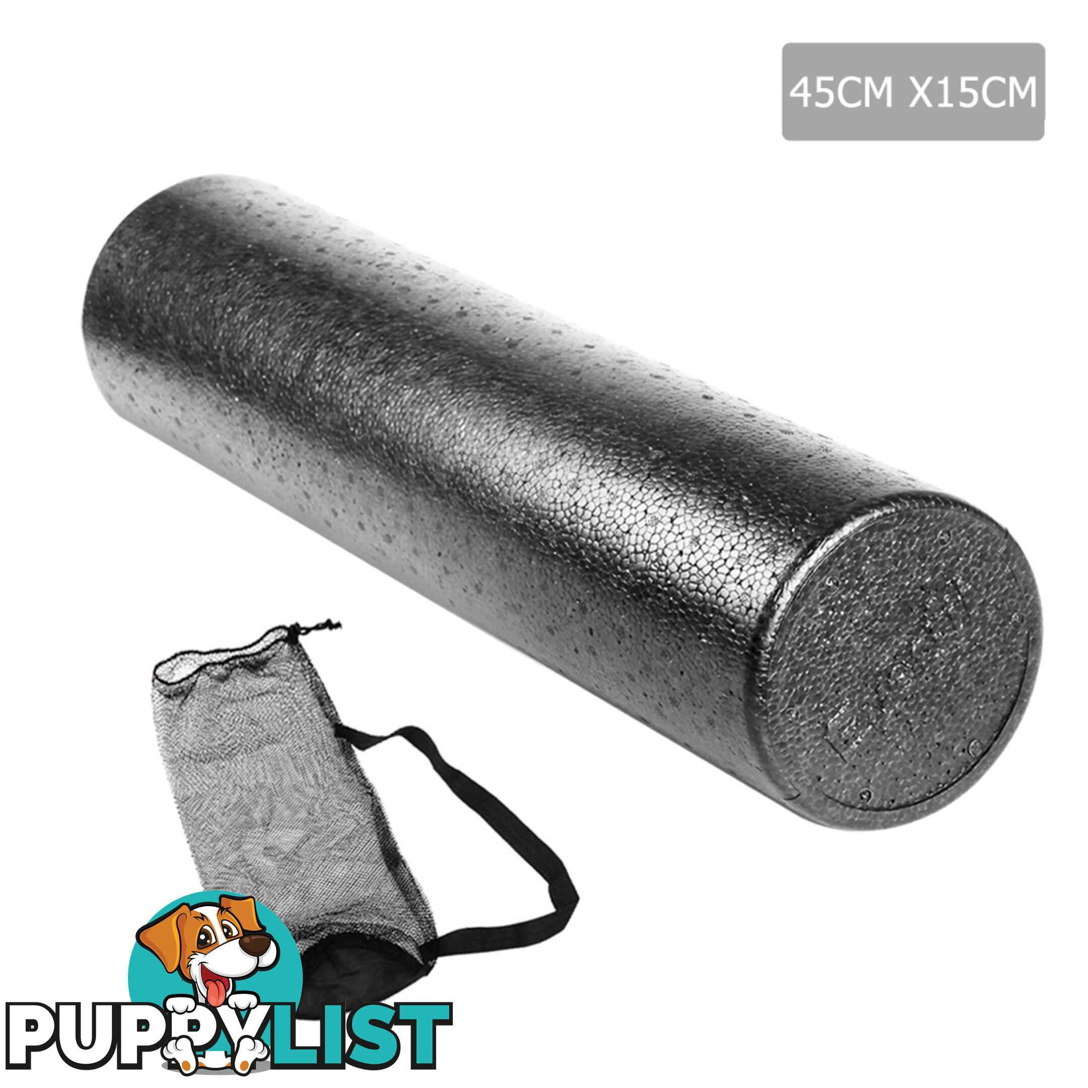 45cm EPP Foam Roller Yoga Gym Pilates Physio Stick Exercise Back Massage Black