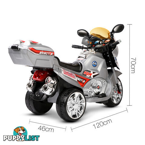 BMW Style Electric Kids Ride On Motorbike Remote Toy Police Bike Silver Red