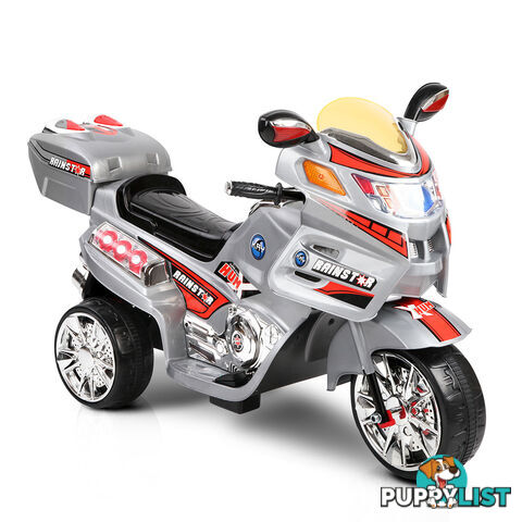 BMW Style Electric Kids Ride On Motorbike Remote Toy Police Bike Silver Red