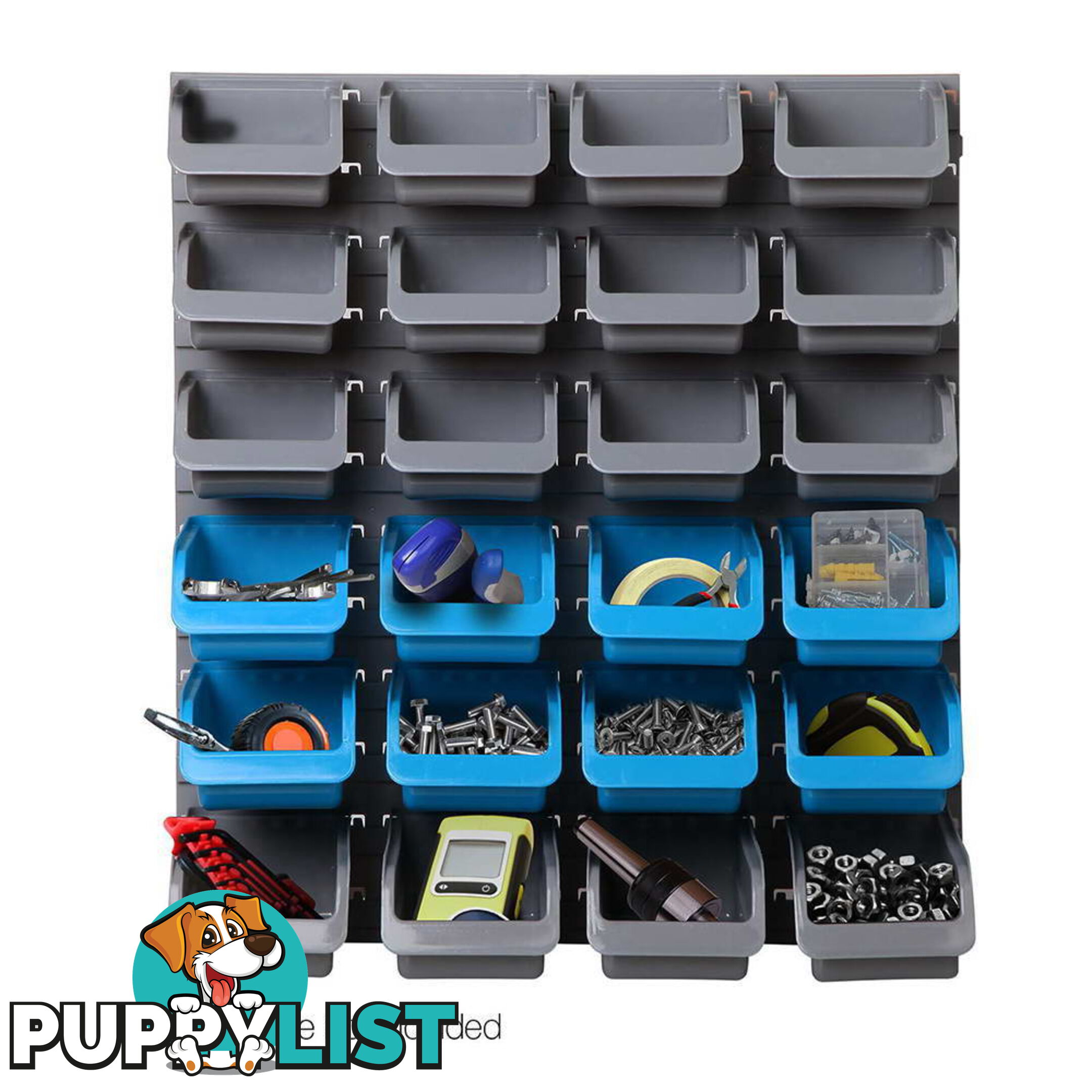 Wall Mounted 48 Bins Storage Rack Shed Workshop Garage Nail Screws Organiser