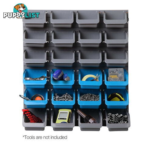 Wall Mounted 48 Bins Storage Rack Shed Workshop Garage Nail Screws Organiser