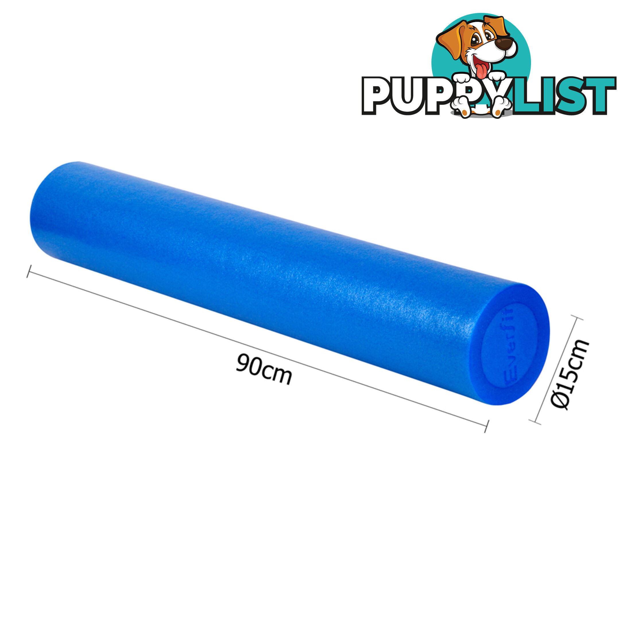 90cm EPE Foam Roller Yoga Gym Pilates Physio Stick Exercise Back Massage Blue