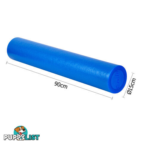 90cm EPE Foam Roller Yoga Gym Pilates Physio Stick Exercise Back Massage Blue