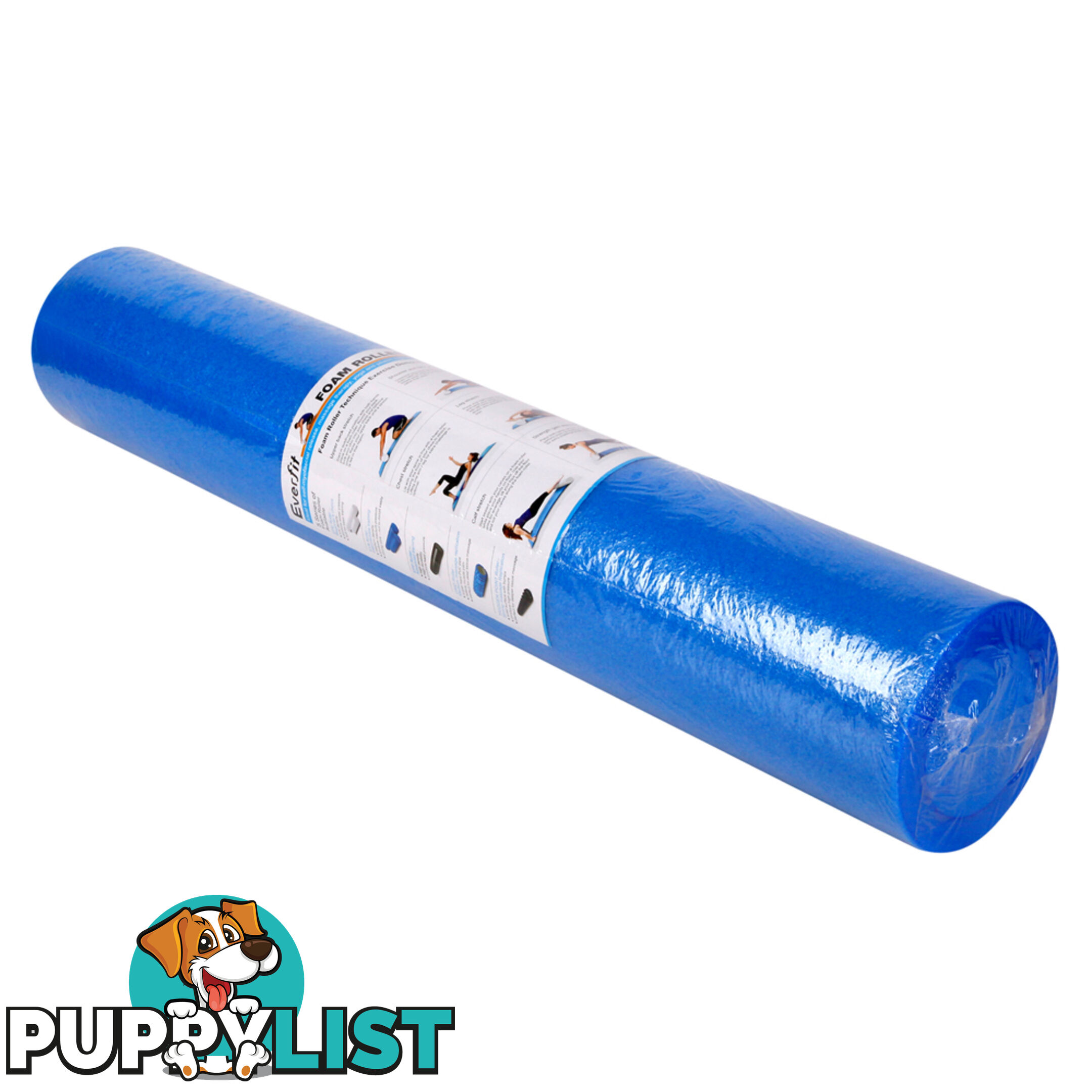 90cm EPE Foam Roller Yoga Gym Pilates Physio Stick Exercise Back Massage Blue