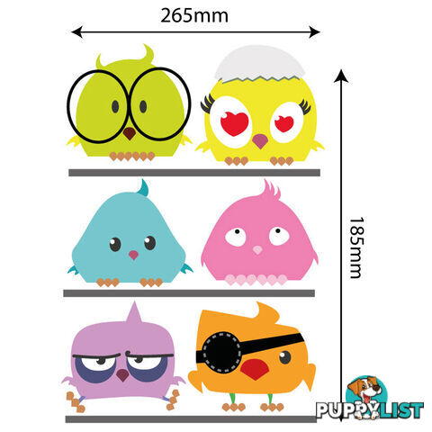 Medium Size Birds on a Wire Stickers - Totally Movable and Reusable