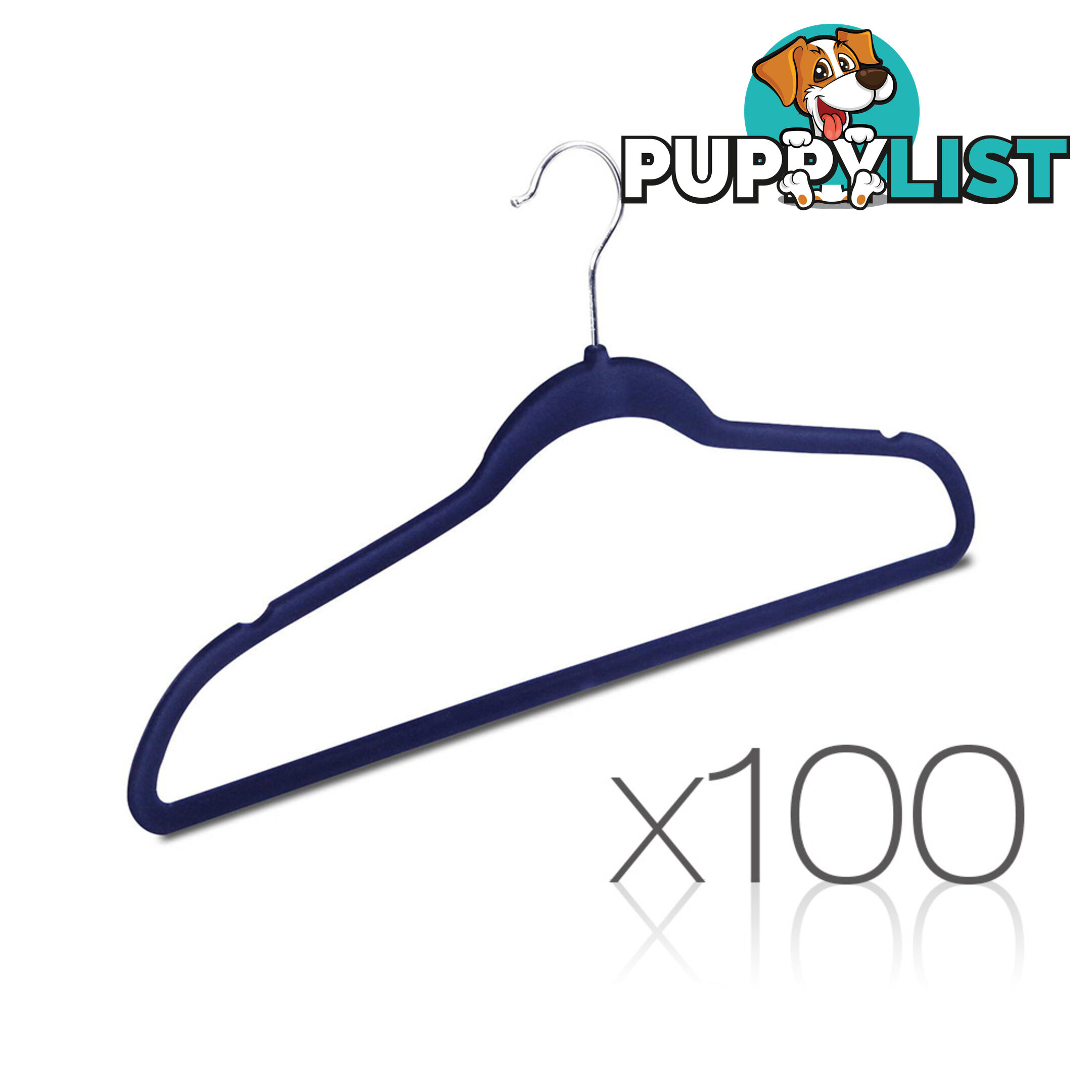 Set of 100 Slim Navy Velvet Hangers