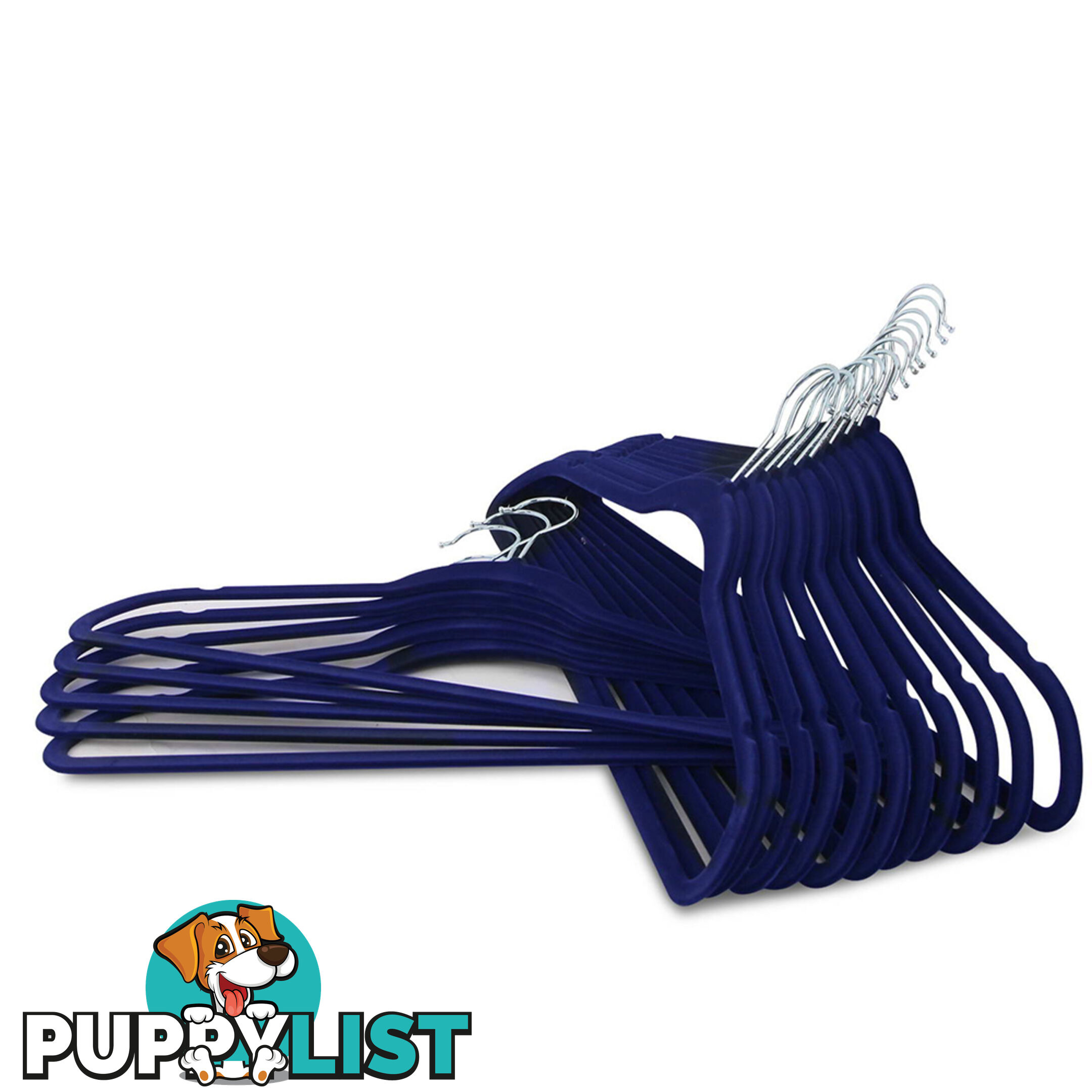 Set of 100 Slim Navy Velvet Hangers