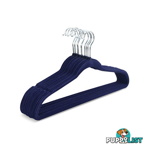 Set of 100 Slim Navy Velvet Hangers