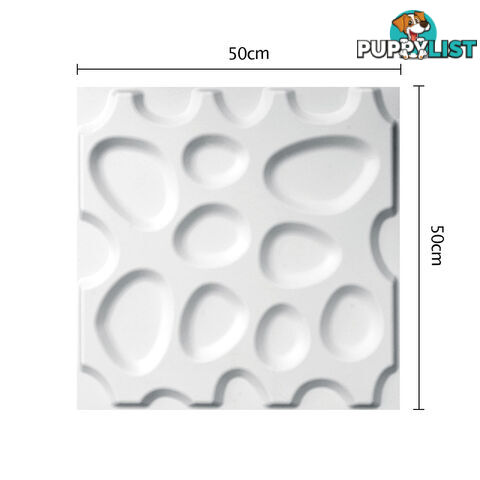 12 Pcs 3D Pebble Design Wall Panel