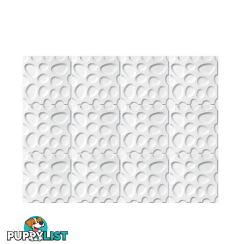 12 Pcs 3D Pebble Design Wall Panel