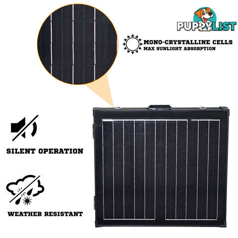 12V 140W Folding Solar Panel Black Silicon MEGAVOLT Mono MPPT Power Charging Kit