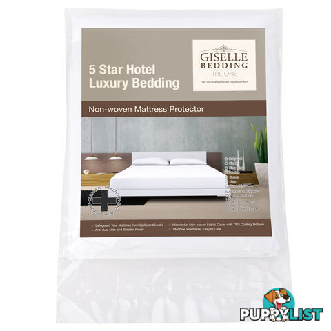 Fitted Non-Woven Waterproof Mattress Protector PU Coating Bed Cover Double