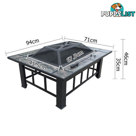 Extra Large 3 In 1 Multifuction Outdoor Fire Pit BBQ Table Grill Fireplace