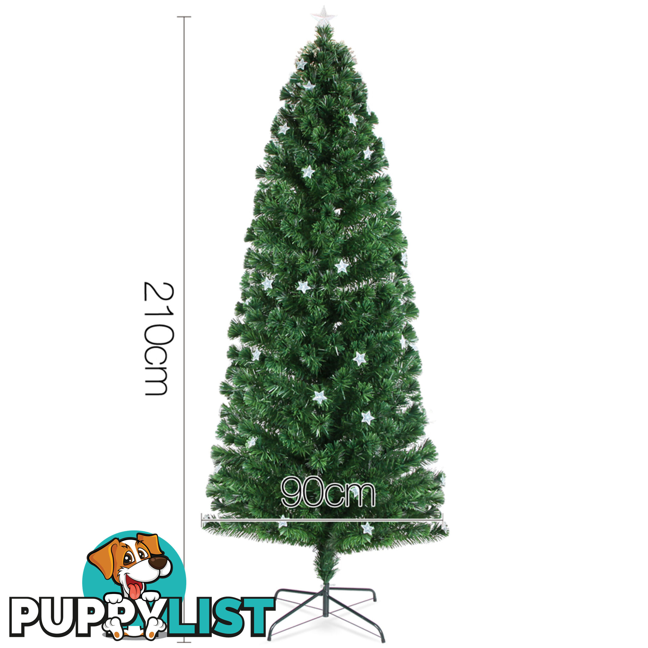 7FT LED Christmas Tree 210CM Xmas Trees Fibre Optic Light Home Decoration Green