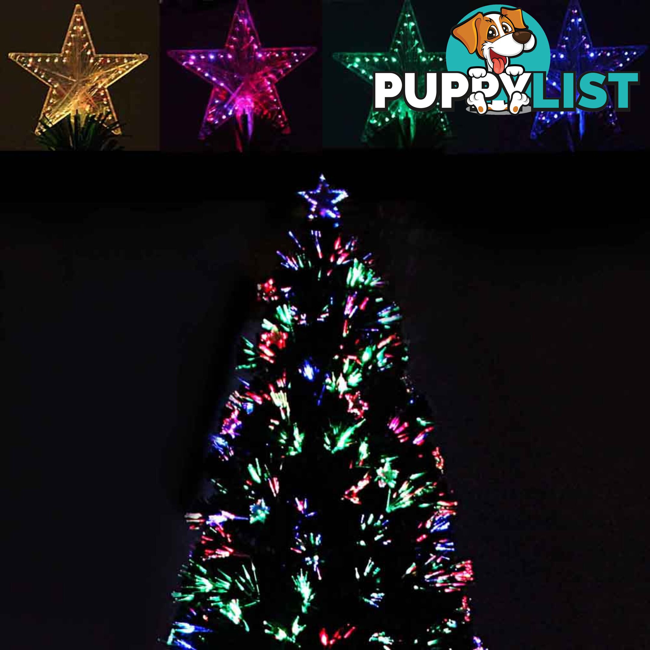 7FT LED Christmas Tree 210CM Xmas Trees Fibre Optic Light Home Decoration Green