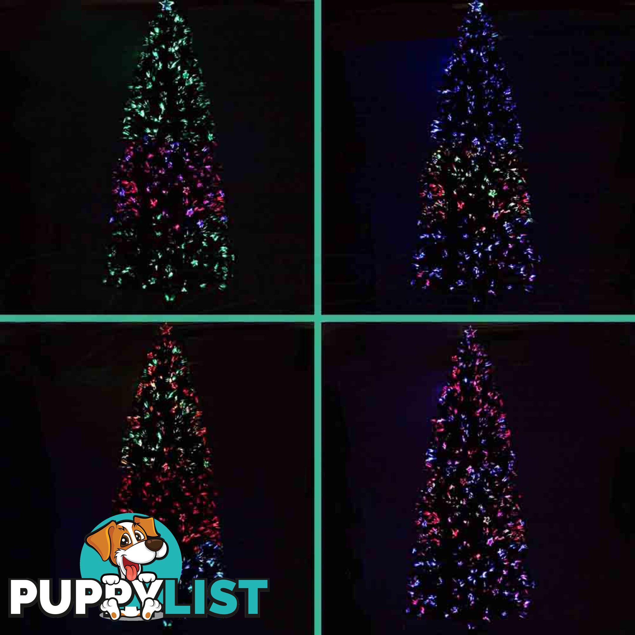 7FT LED Christmas Tree 210CM Xmas Trees Fibre Optic Light Home Decoration Green