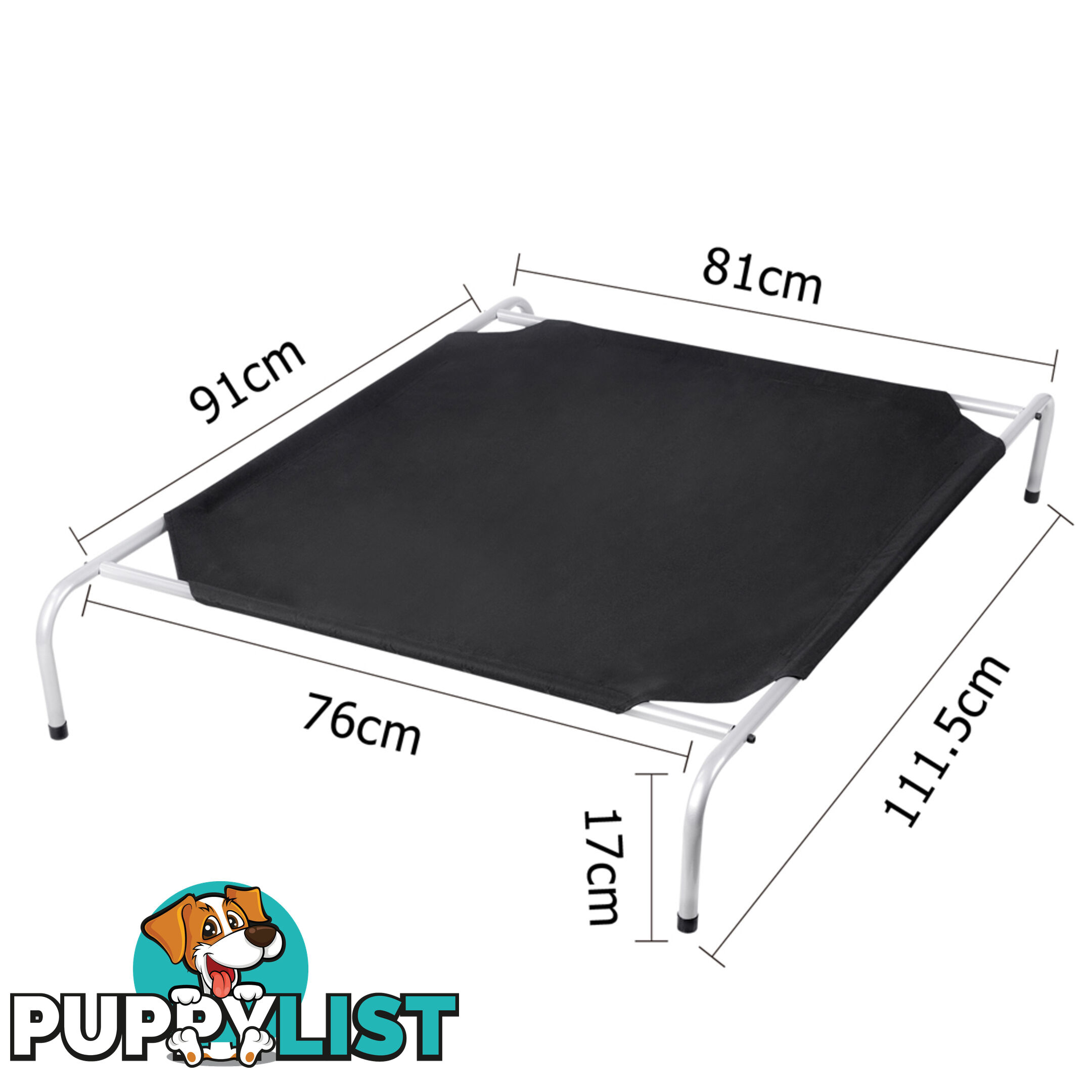 Large Heavy Duty Frame Pet Puppy Bed Dog Cat Trampoline Hammock 110 x 80cm