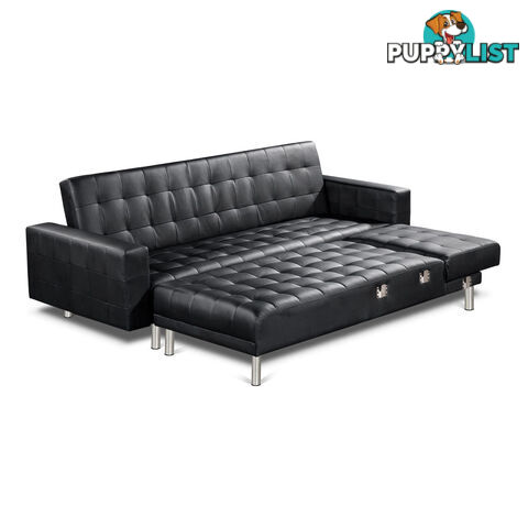 Premium PU Leather Modular Sofa Bed Couch Futon Suite 5 Seater Indoor Lounges