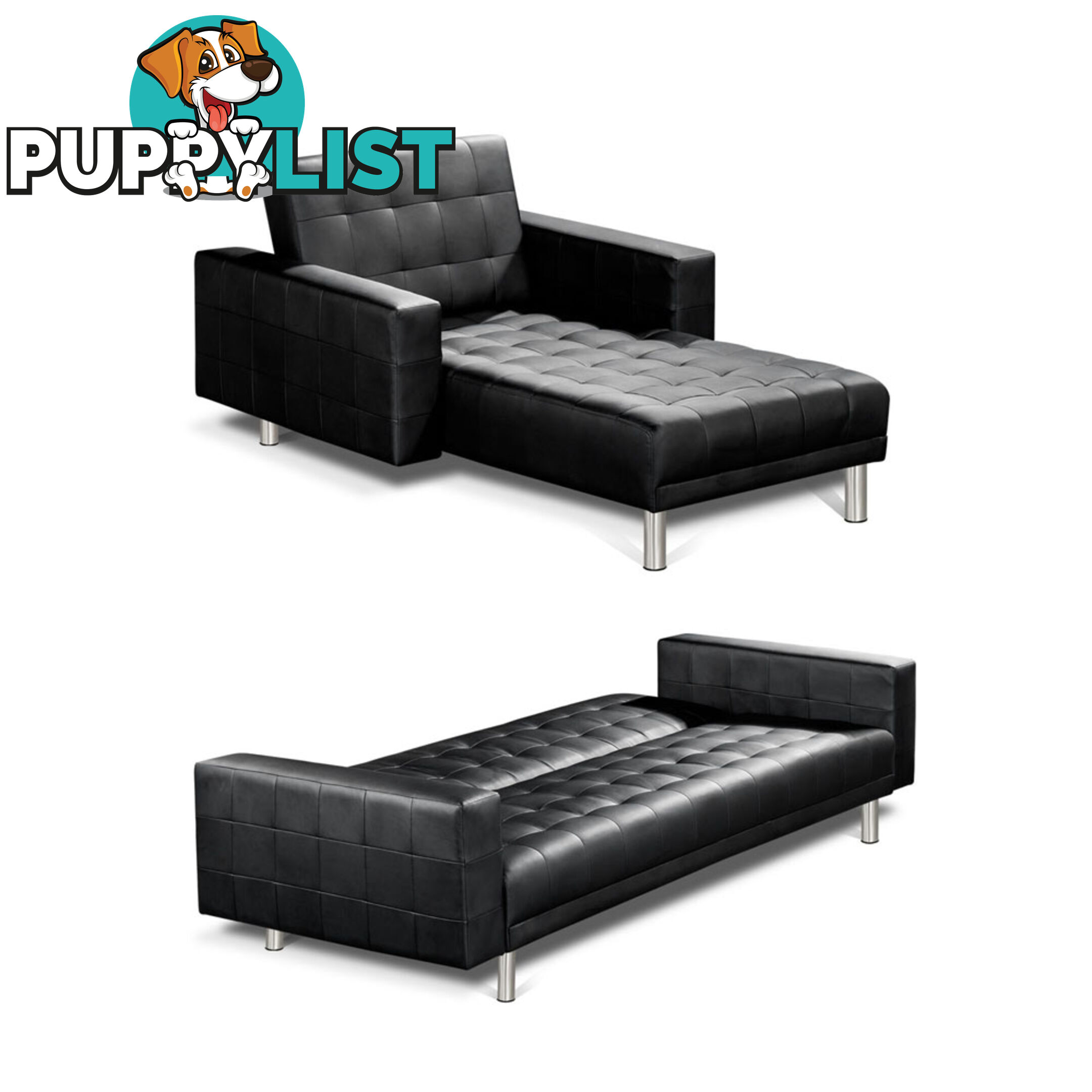 Premium PU Leather Modular Sofa Bed Couch Futon Suite 5 Seater Indoor Lounges