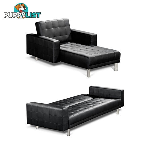 Premium PU Leather Modular Sofa Bed Couch Futon Suite 5 Seater Indoor Lounges