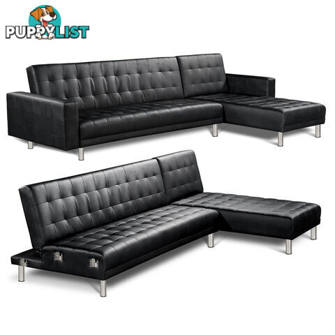 Premium PU Leather Modular Sofa Bed Couch Futon Suite 5 Seater Indoor Lounges