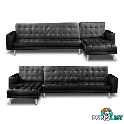 Premium PU Leather Modular Sofa Bed Couch Futon Suite 5 Seater Indoor Lounges