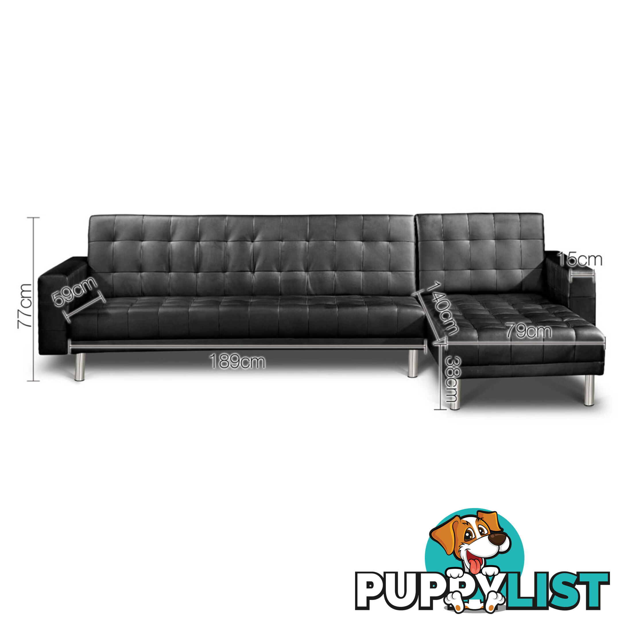 Premium PU Leather Modular Sofa Bed Couch Futon Suite 5 Seater Indoor Lounges