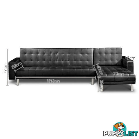 Premium PU Leather Modular Sofa Bed Couch Futon Suite 5 Seater Indoor Lounges