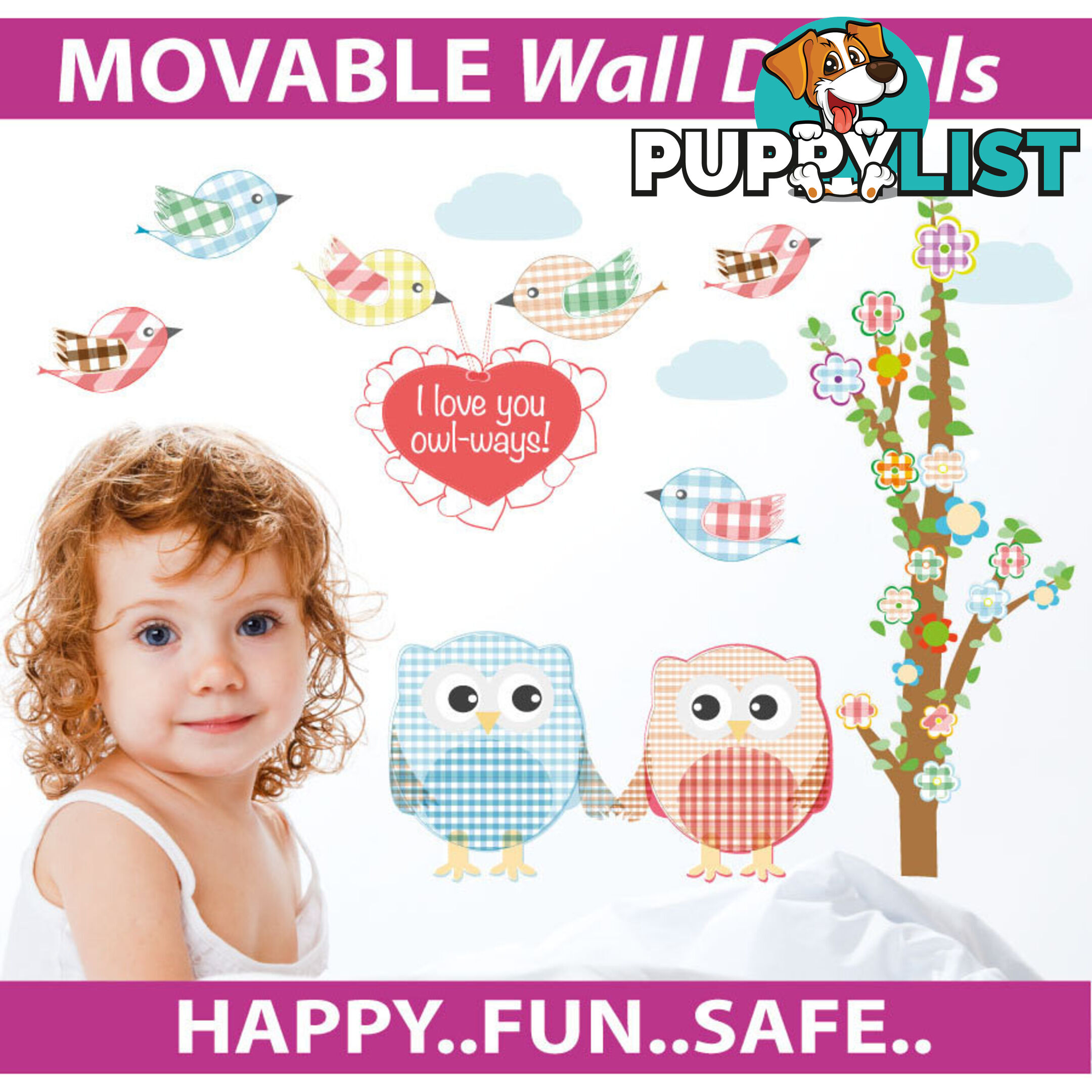 Love Owl-ways Tree Wall Stickers - Totally Movable