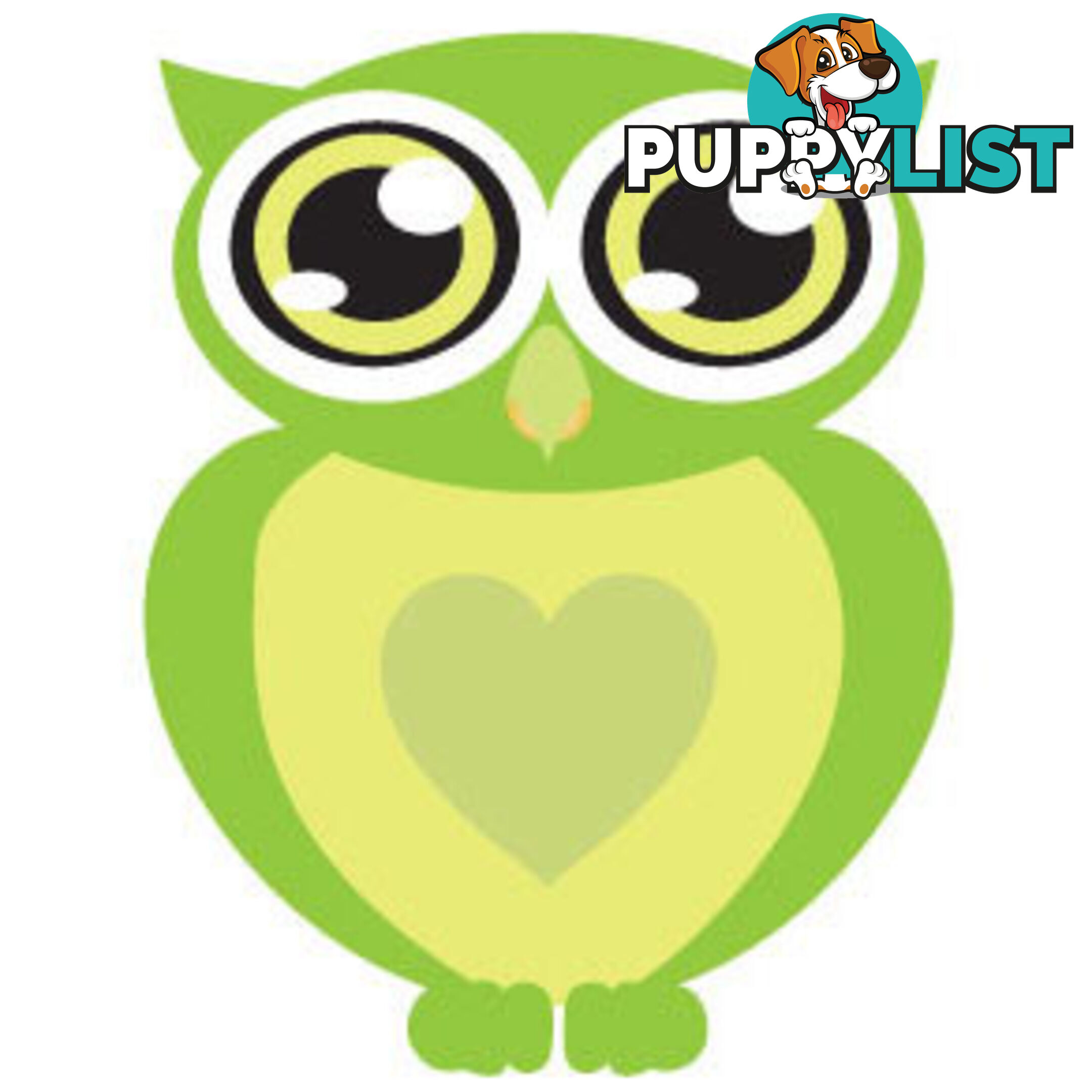 Green owl with big eyes Wall Sticker - Totally Movable